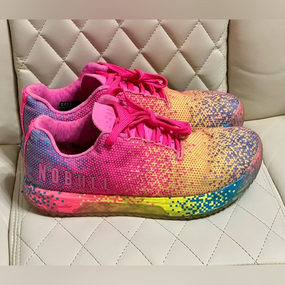 NOBULL Neon Pink Glitch Trainers size 10 women - Picture 2 of 12